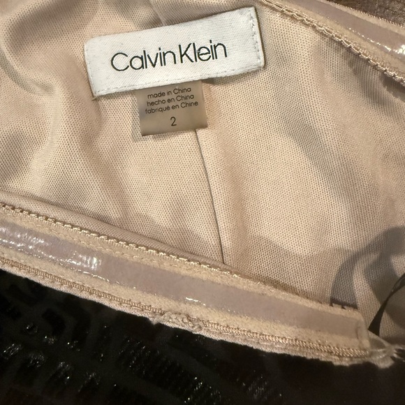 NWT Calvin Klein Black One-Shoulder Velvet Burnout Cocktail Dress Sz 2 - Picture 4 of 9